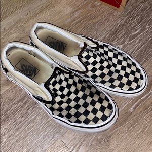 Vans checkered slip ons